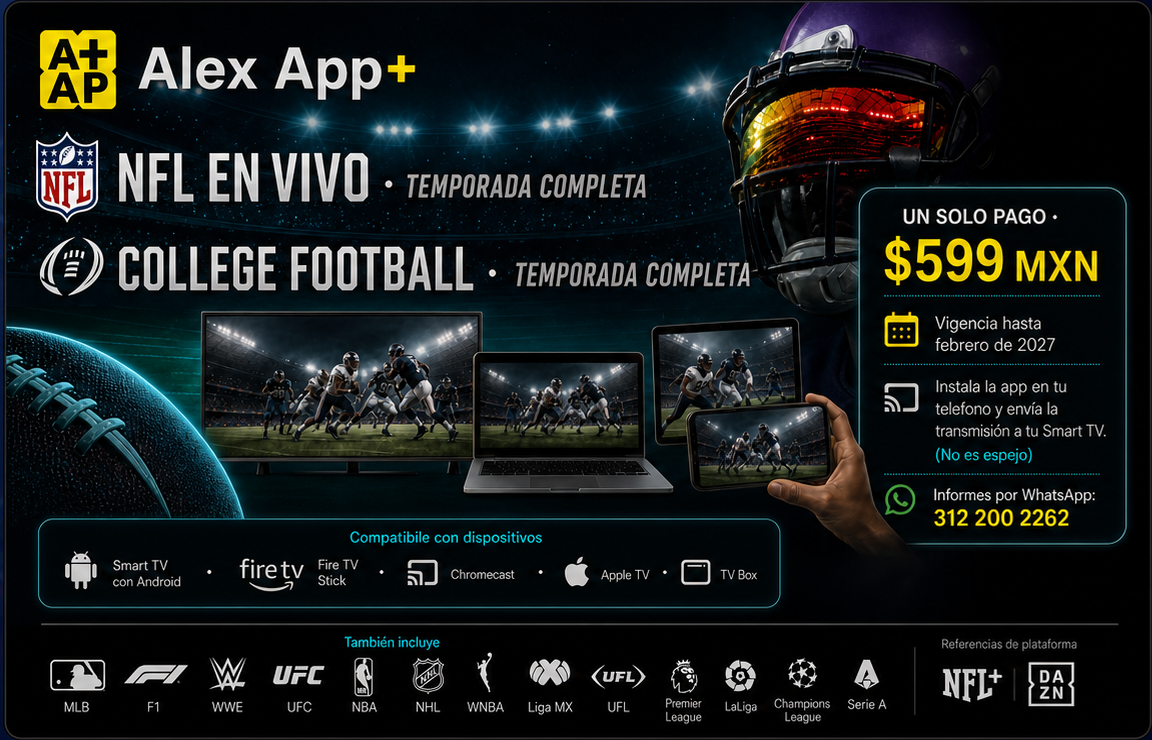Alex App Plus: NFL en vivo, College Football y deportes